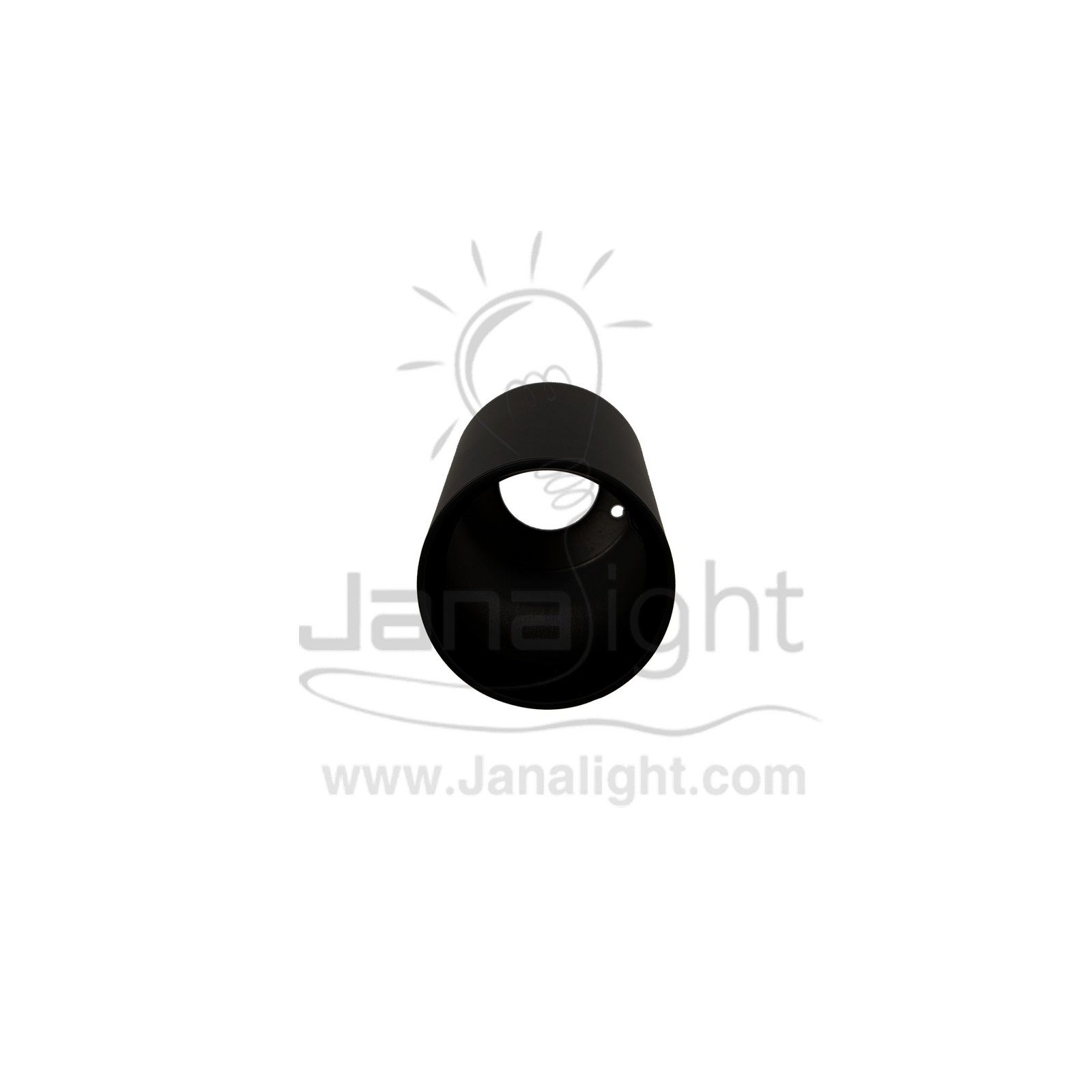 فريم سبوت سلندر مدور اسود فارغ رفيع 13سم ب6سم D55130A BK cylinder downlight frame black 13cm/6cm